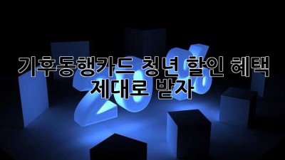 기후동행카드 청년 할인 혜택 제대로 받자!